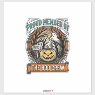 Adesivo Fantasmas de Halloween Orgulhoso Membro Boo Crew V