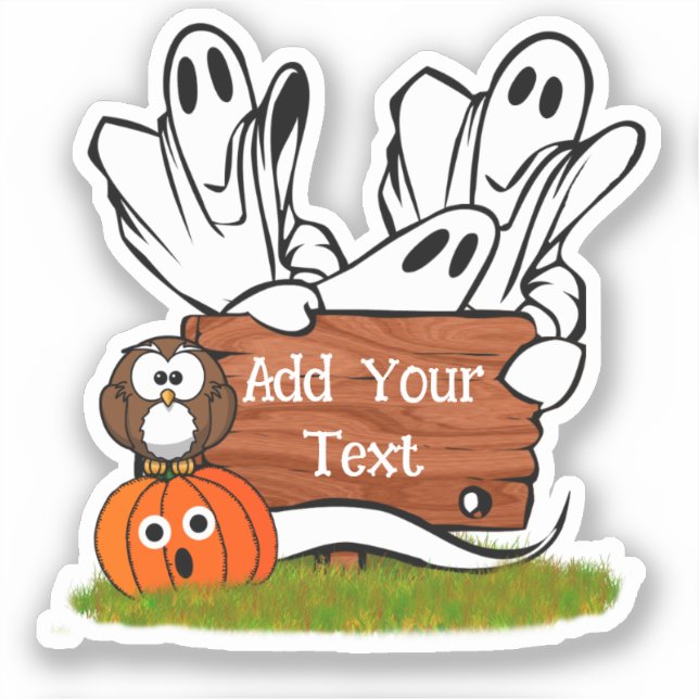 Adesivo Fantasmas e Amigos Halloween (Frente)