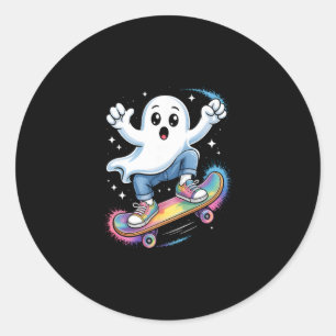 Adesivo Fantasmas Em Skate Fantasia Divertida De Halloween