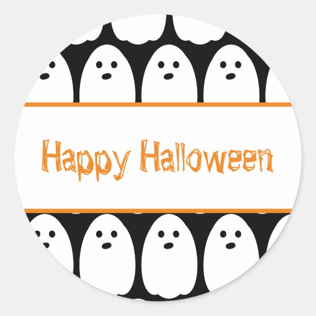 Adesivo Fantasmas Fofos de Halloween (Frente)