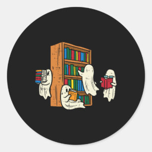Adesivo Fantasmas Lendo Livros Professor Halloween Bibliot