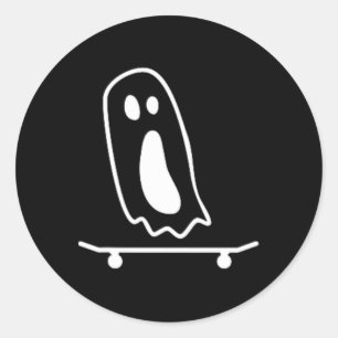 Adesivo Fantasmas Skateboard Preguiçoso Fantasia de Hallow