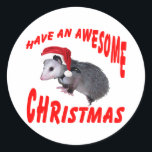 Adesivo Fantástico Possum Christmas<br><div class="desc">Aqui está ele - Papai noel Incrível Pequeno Auxiliar - o gambá,  gambá,  gambá,  marsupial,  gambá virgem,  Feliz Natal!</div>