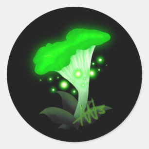 Adesivo Fantasy Chanterelle Glossudo Cogumelo Verde
