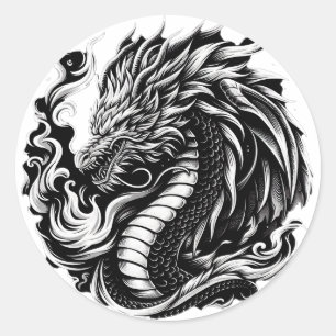 Adesivo Fantasy Dragon Black/White
