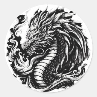 Adesivo Fantasy Dragon Black/White