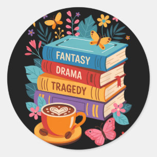 Adesivo Fantasy Drama Tragedy Livros Sutis Anti-Trump