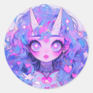 Adesivo Fantasy Magical Unicorn Creator Anime Girl