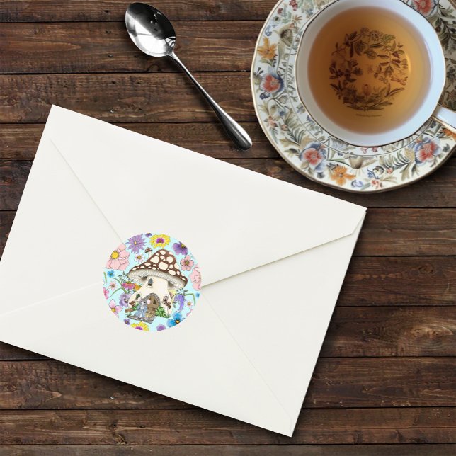 Adesivo Fantasy Mouse Mushroom House Floral (Criador carregado)