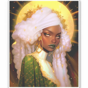 Adesivo Fantasy Mulher Afro-Americana Art