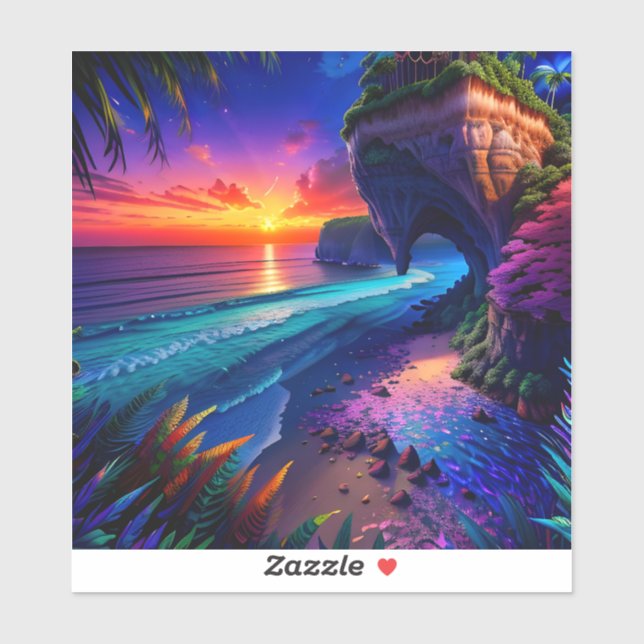 Adesivo Fantasy Tropical Beach Four (Folha)
