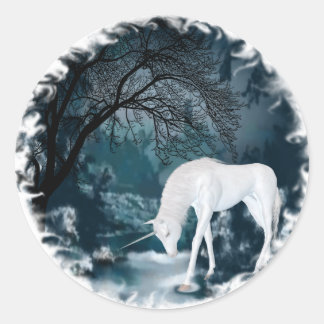 Adesivo Fantasy White Unicorn em Mitologia Florestal