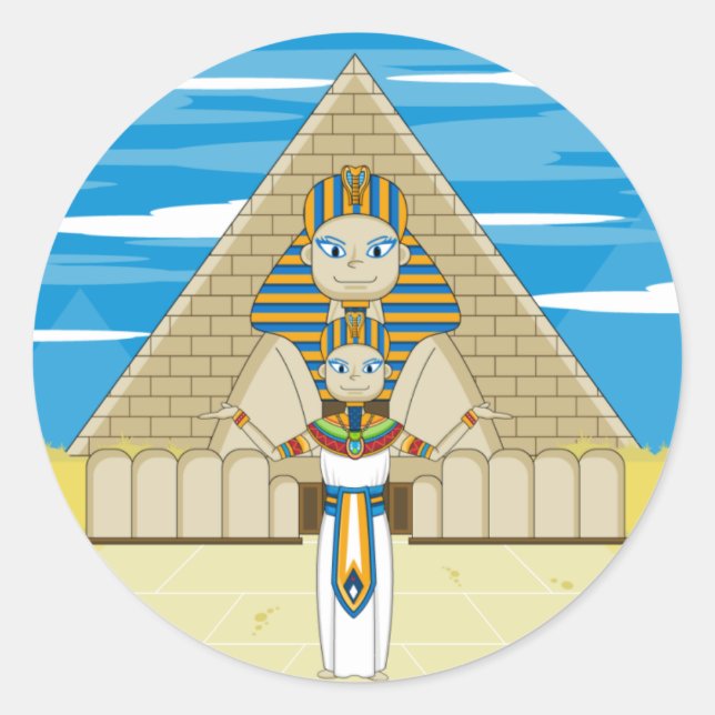 Adesivo Faraó e Excelente Esfinge de Giza Sticker (Frente)