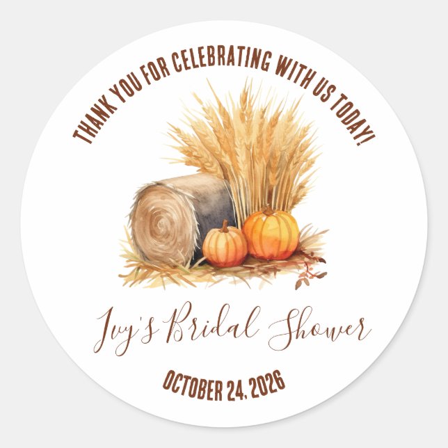 Adesivo Fardo de Feno de Outono e Brinde de Chás de Culiná (Frente)