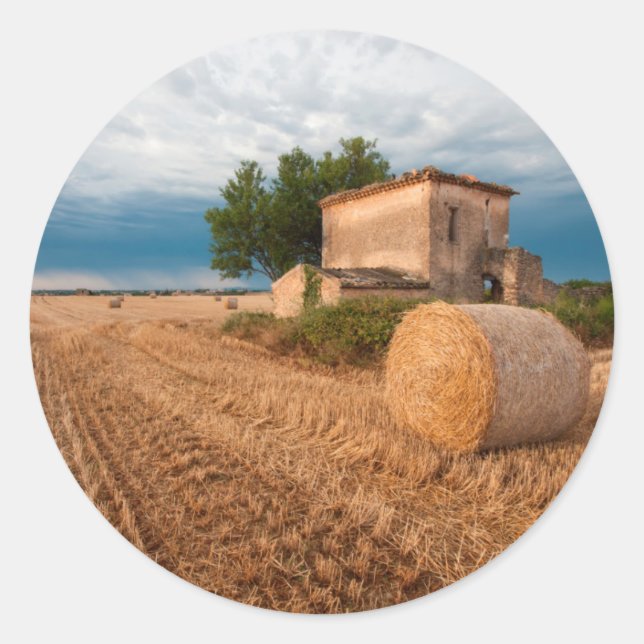 Adesivo Fardo de feno no campo da Provença (Frente)