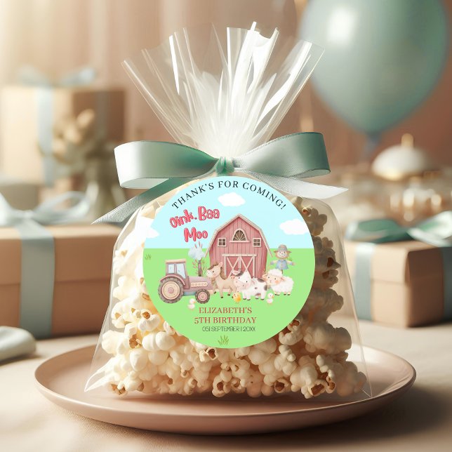 Adesivo Farm Animal Birthday – Girl’s Barnyard Party (Criador carregado)