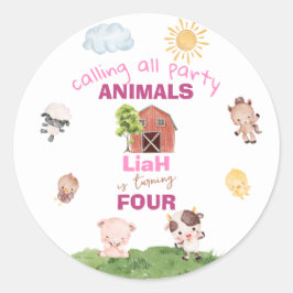 Adesivo Farm animals Any Age Birthday