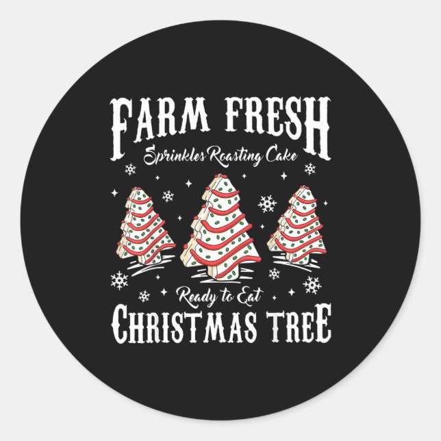 Adesivo Farm Fresh Christmas Tree Xmas Debbie Cakes Family (Frente)