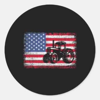Adesivo Farm Tractors Usa Flag Patriotic Farming Gift Men