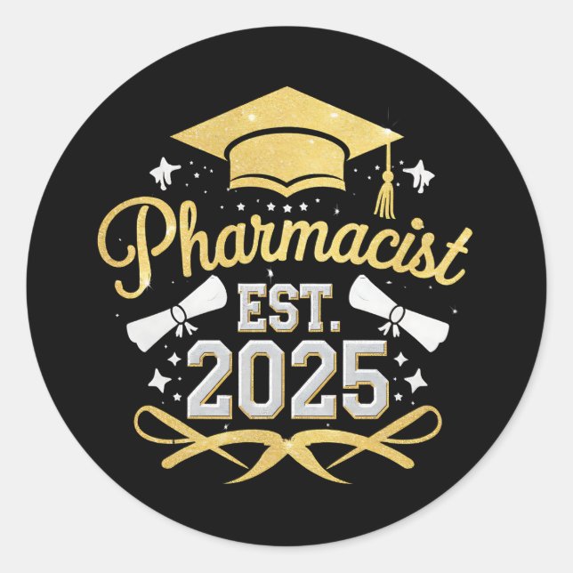Adesivo Farmacêutico Est 2025 Formatura em Farmácia (Frente)