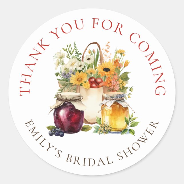 Adesivo Farmers Market Bridal Shower Thank You (Frente)