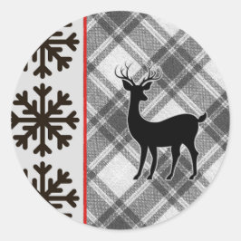 Adesivo Farmhouse Black White Xadrez Buffalo Deer Snowflak