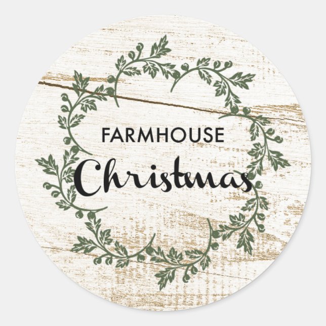 Adesivo Farmhouse Moderna Wreath Russo Wood (Frente)