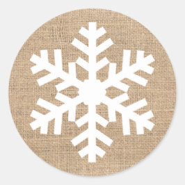 Adesivo Farmhouse Moderno Natal Floco de Neve Burlap Russo