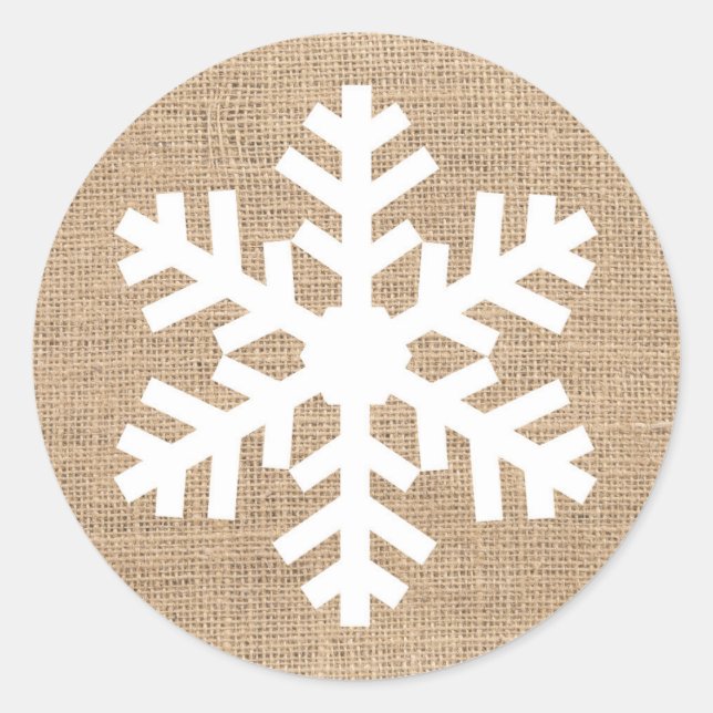 Adesivo Farmhouse Moderno Natal Floco de Neve Burlap Russo (Frente)