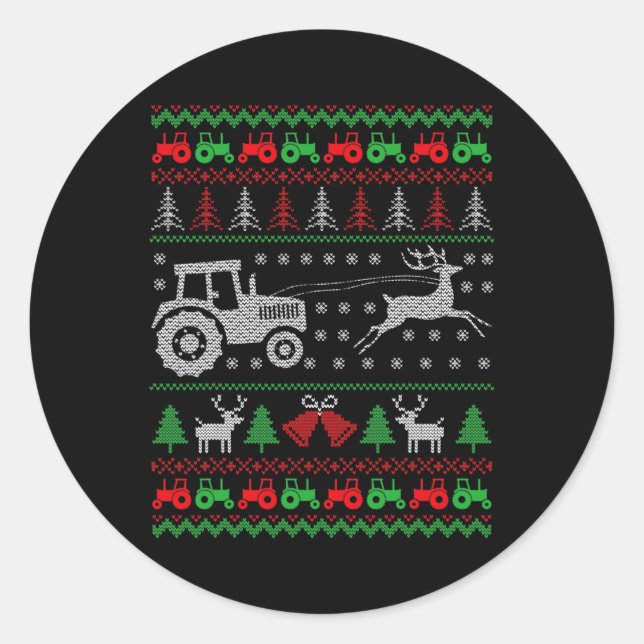 Adesivo Farming Trator Reindeer Fazenda Funny Farmer Ugly  (Frente)