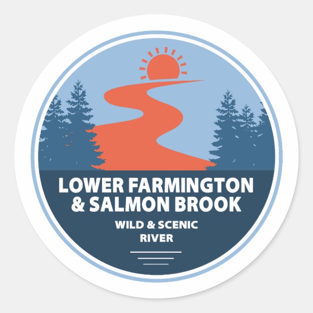 Adesivo Farmington & Salmon Brook Wild & Scenic River (Frente)
