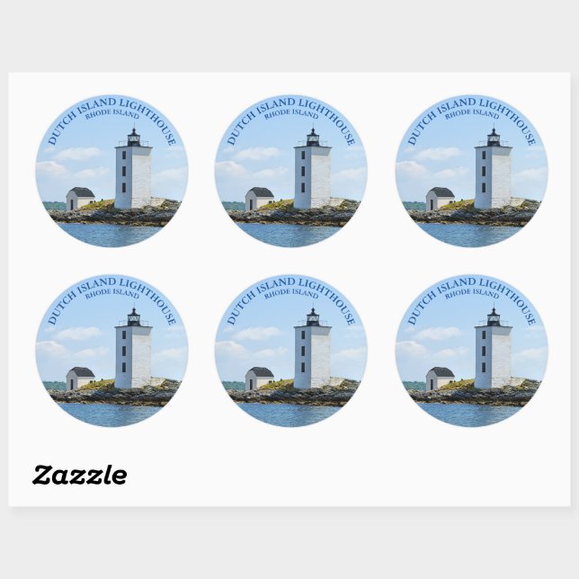 Adesivo Farol da Ilha Neerlandesa, Vinheta Redonda RI (Folha)