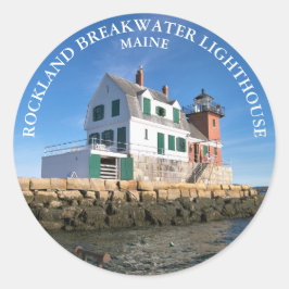 Adesivo Farol de água-viva Rockland, me Round Stickers