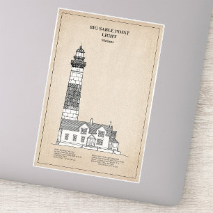 Adesivo Farol de Big Sable Point - Michigan - SBD