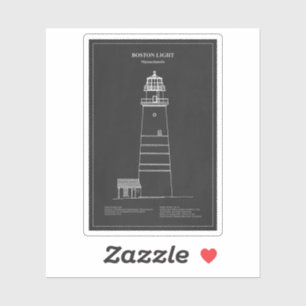 Adesivo Farol de Boston Light - Massachusetts - PD