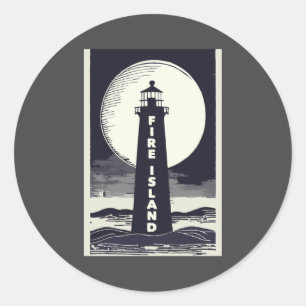 Adesivo Farol de Fire Island Nova York Lua