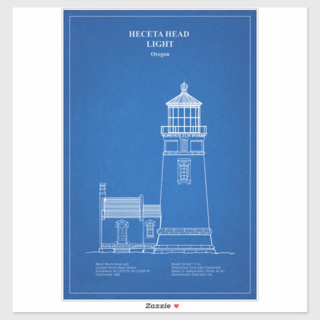 Adesivo Farol de Heceta Head - Oregon – AD (Folha)