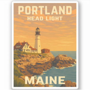 Adesivo Farol de Maine de Portland Viagens vintage