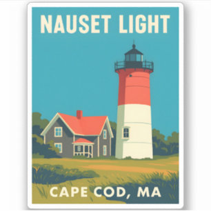 Adesivo Farol de Nauset Cabo de Viagens vintage Retro