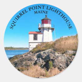 Adesivo Farol de Ponto de Esquilo, Maine Round Stickers