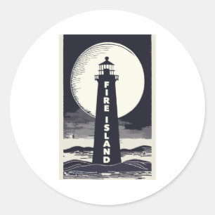 Adesivo Farol Fire Island Nova York Lua