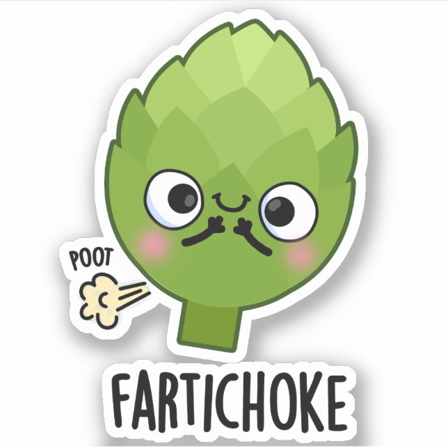 Adesivo Fartichoke Funny Farting Artichoke Pun (Frente)