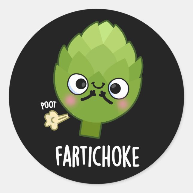 Adesivo Fartichoke Funny Farting Artichoke Pun Dark BG (Frente)