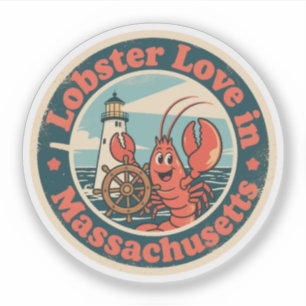 Adesivo Farto Farol de Lagosta Vintage de Massachusetts 