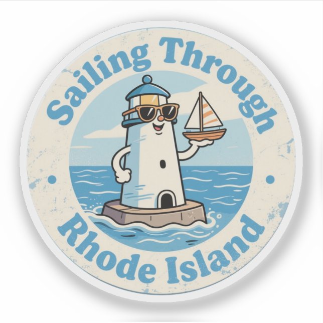 Adesivo Farto Farol Vintage de Rhode Island Velho Barco à  (Frente)