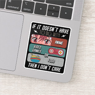 Adesivo Fãs De Animação Engraçadas Comidas E Videos games 