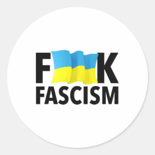Adesivo Fascismo - Censurado Com Bandeira da Ucrânia