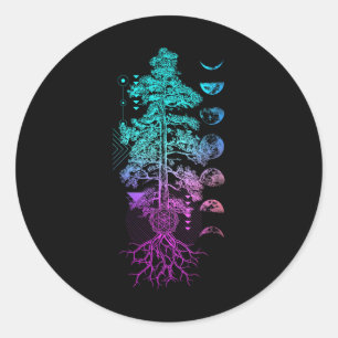 Adesivo Fases da Árvore da Vida da Lua Yoga Chakra Present