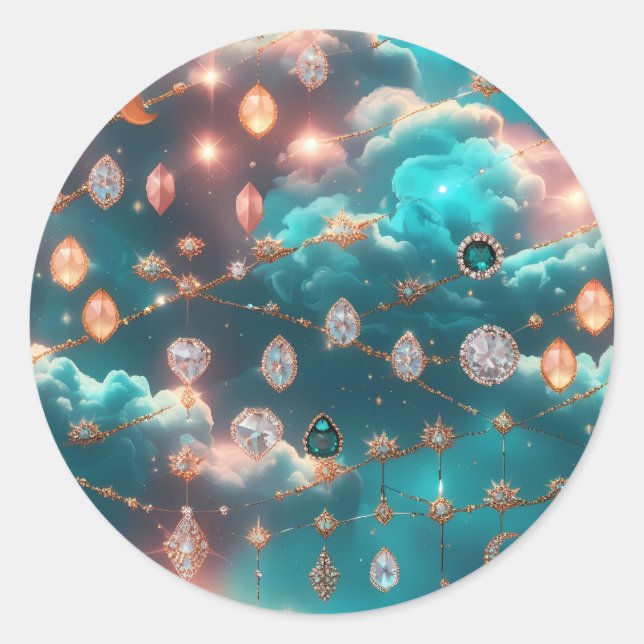 Adesivo Fases da Lua Aquamarine Astronomia Astrologia (Frente)