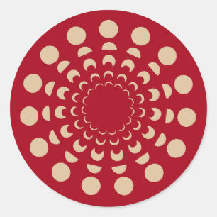 Adesivo Fases da Lua, Astrológicas, Douradas, Vermelhas, 